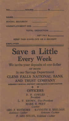 Glens Falls Trust Company Bank Envelope